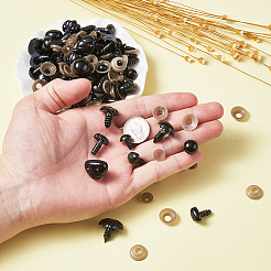 クラフトプラスチック人形の目と鼻のぬいぐるみアクセサリー  ミックスカラー  300個/セット&nbsp;DIY-TA0001-94