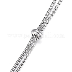 201 Stainless Steel Box Chain Slider Necklace Making&nbsp;MAK-H100-01P-1