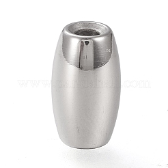 変色しにくい304ステンレススチールビーズ  オーバル  ステンレス鋼色  13x7.5mm  穴：2.5mm&nbsp;STAS-K199-12P
