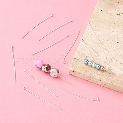 真鍮のボールヘッドピン  カドミウムフリー＆鉛フリー  シルバーカラー  サイズ：約0.6 mm厚  長さ40mm  ヘッド：1.5mm  約528個/50g&nbsp;X-RP0.6X40mm-S