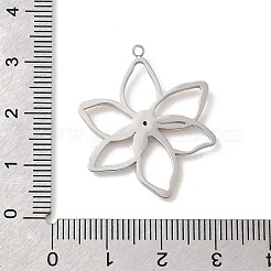 304ステンレスペンダント  ゴールデン·ステンレス鋼色  花  30x25x2mm  穴：1.5mm&nbsp;STAS-A126-03B-GP