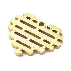 イオンプレーティング（IP）304ステンレスペンダント  ハートチャーム  18KGP本金メッキ  15x18x1.5mm  穴：1.5mm&nbsp;STAS-U034-05G