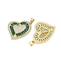 Brass Micro Pave Cubic Zirconia Pendants&nbsp;KK-D005-11G