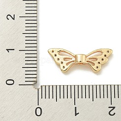 Rack Plating Brass Micro Pave Cubic Zirconia Bead&nbsp;KK-K386-18G-01