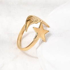 304 Stainless Steel Cuff Open Rings&nbsp;RJEW-H265-03G