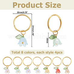 32Pcs 8 Colors Flower Imitated Pearl Acrylic Locking Stitch Markers&nbsp;KEYC-HS00005