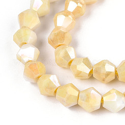 Anti-Tarnish Electroplate Bicone Glass Beads Strands&nbsp;EGLA-T021-6mm-16-05