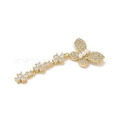 Brass Micro Pave Cubic Zirconia Pendants&nbsp;KK-F905-09G