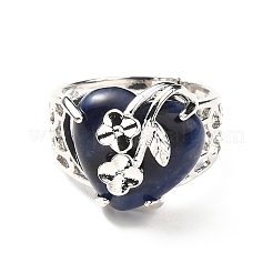 Natural & Synthetic Gemstone Adjustable Rings&nbsp;RJEW-P043-03P