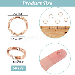 60Pcs 304 Stainless Steel Split Rings&nbsp;STAS-UN0039-65