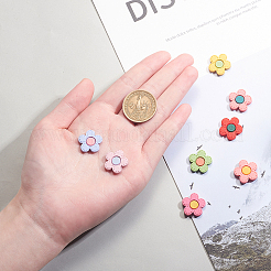 樹脂カボション  DIYアクセサリー  花  ミックスカラー  17x18x3mm  5個/カラー  8色  40個/袋&nbsp;RESI-CJ0001-63
