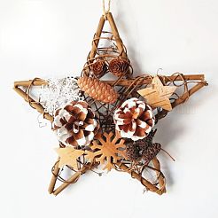 Star Shape Rattan Vine Wreath Garland Decoration&nbsp;DIY-B022-03C