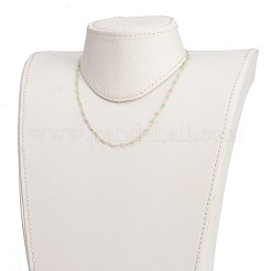 Faceted Round Natural Amazonite Beaded Necklaces&nbsp;NJEW-JN03215-03