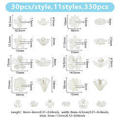 360Pcs 11 Styles ABS Plastic Imitation Pearl Bead Caps&nbsp;OACR-DC0001-30