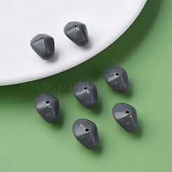 不透明なアクリルビーズ  ナゲット  グレー  12.5x18x13mm  穴：1.6mm  約360個/500g&nbsp;MACR-S373-146-A03