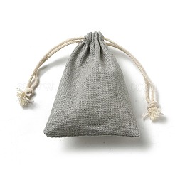 長方形の布包装袋  巾着袋  濃いグレー  11.8x8.75x0.55cm&nbsp;ABAG-A008-01B-09