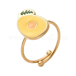 Adjustable 304 Stainless Steel Enamel Cuff Rings for Women&nbsp;LS-RJEW-B152-01G-03