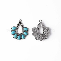 Synthetic Turquoise Pendants&nbsp;X-PALLOY-N157-036