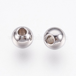 変色防止316ステンレススチールスペーサービーズ  ロンデル  ステンレス鋼色  6x5mm  穴：2mm&nbsp;X-STAS-G176-46P-C
