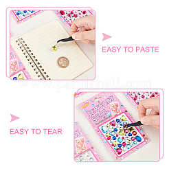 6 Cards 6 Colors Acrylic Rhinestone Stickers&nbsp;STIC-GA0001-02