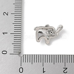 真鍮チャーム  カドミウムフリー＆ニッケルフリー＆鉛フリー  象のチャーム  プラチナ  8.5x13.5x6mm  穴：3x2mm&nbsp;KK-S505-02P