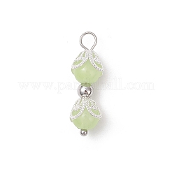 4Pcs 4 Colors Baking Paint Imitation Jade Glass Pendants&nbsp;PALLOY-JF04184