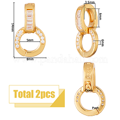 2Pcs 925 Sterling Silver Pave Clear Cubic Zirconia Twister Clasps&nbsp;STER-HS0001-22A-G