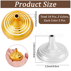 10個 2色プラスチックスティックフラッグホルダー  ミックスカラー  5.6x3.8cm  内径：0.6センチメートルは5cm  5個/カラー&nbsp;KY-CP0001-32