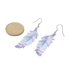 201 Stainless Steel Feather Dangle Earrings&nbsp;EJEW-JE05265