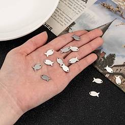 Tarnish Resistant 304 Stainless Steel Fish Charms&nbsp;STAS-M037-08