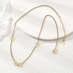 304ステンレススチール製ラブディスクリンクチェーンネックレス  ゴールドカラー  15.75インチ（40cm）&nbsp;NJEW-JN05660