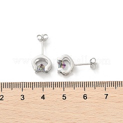 925 Sterling Silver Moissanite Rhinestone Stud Earrings&nbsp;EJEW-U042-02P