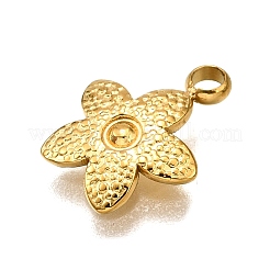 304ステンレスペンダント  花のチャーム  18KGP本金メッキ  12.5x10x1.5mm  穴：1.8mm&nbsp;STAS-M116-30G