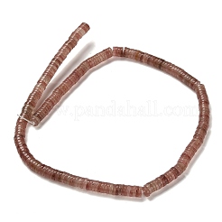 天然石ストロベリークォーツビーズ連売り  ディスク  ヒシビーズ  6x1.5mm  穴：0.6mm  約239個/連  15.28~15.35''（38.8~39センチメートル）&nbsp;G-G175-N25-01
