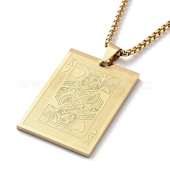 201 Stainless Steel Pendant Necklace&nbsp;NJEW-K253-12G