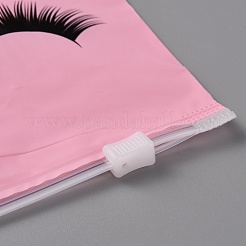 EVAジップトップ収納バッグ  まつげの模様を持つ長方形  ピンク  10~105x14.8~150x0.02cm&nbsp;ABAG-WH0035-024A-03