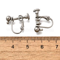 316ステンレススチール製クリップオンイヤリング金具  ステンレス鋼色  13.5x17x5mm&nbsp;EJEW-R019-01P