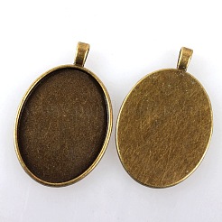 Vintage Tibetan Style Alloy Pendant Cabochon Settings&nbsp;TIBEP-M018-21AB-NF