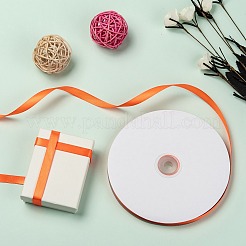 片面ソリッドカラーサテンリボン  工芸品を作るため  縫い  パーティーの結婚式の装飾  レッドオレンジ  3/8インチ（9~10mm）  約100ヤード/ロール（91.44メートル/ロール）&nbsp;SRIB-S052-10mm-025