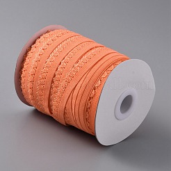 片端トリミング付きポリエステル弾性コード  フラット  ダークオレンジ  13mm&nbsp;EC-WH0020-06E