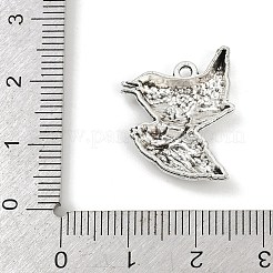 合金のチベット風チャーム  鳥  22x21.5x3.5mm  穴：1.4mm&nbsp;PALLOY-P310-01D-AS
