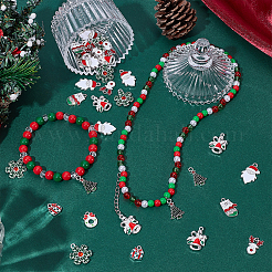 80Pcs 8 Styles Christmas Alloy Enamel Pendants&nbsp;ENAM-UN0001-29