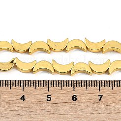 電気めっき合成非磁性ヘマタイト ビーズ 連売り  三日月  黄金メッキ  8.5x5x2.5mm  穴：0.8mm  約56個/連  16.22インチ（41.2cm）&nbsp;G-C156-03G
