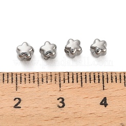 304ステンレススチールビーズ  スター  ステンレス鋼色  4x3.5x4.5mm  穴：1.5mm&nbsp;STAS-D204-52P