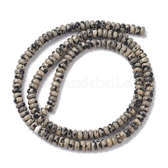 天然石ダルメシアンジャスパービーズ連売り  ロンデル  4.5x2.5mm  穴：0.8mm  約158個/連  15.55インチ（39.5cm）&nbsp;G-H292-A09-02