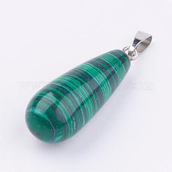 天然石ペンダント  真鍮の留め金付き  混合石  ティアドロップ  ミックスカラー  30x11mm  穴：6x2mm  12個/箱&nbsp;G-S045-4-B