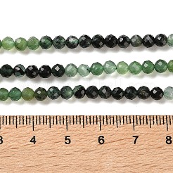 グラデーションカラーの天然翡翠ビーズ連売り  多面カット  ラウンド  4~4.5mm  穴：0.7mm  約98個/連  15.43''（39.2センチメートル）&nbsp;G-Z150-A02-4mm-B