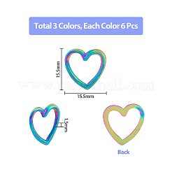 18Pcs 3 Colors 304 Stainless Steel Linking Ring&nbsp;STAS-UN0045-75