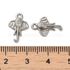 変色しない304ステンレススチールチャーム  象のチャーム  ステンレス鋼色  14.5x9.5x2.5mm  穴：1.2mm&nbsp;STAS-I203-59P