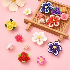 20Pcs 5 Style Handmade Polymer Clay Flower Beads&nbsp;CLAY-YW0001-76